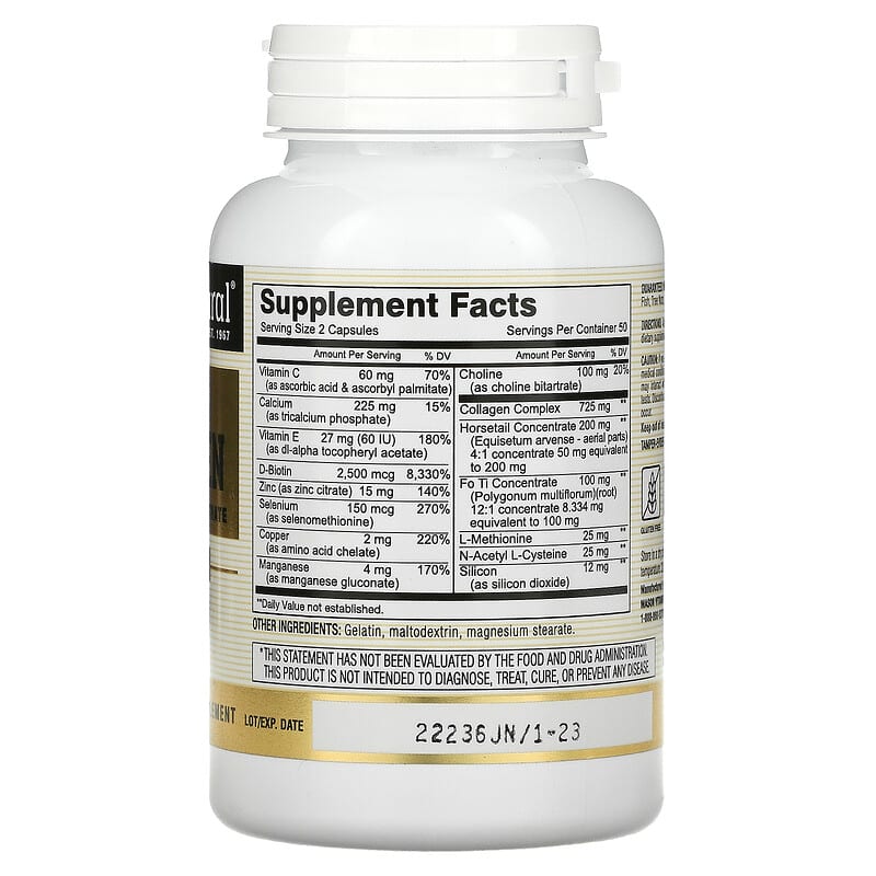 Mason Natural, Ultra Collagen with Horsetail Concentrate, 100 Capsules 311845149114