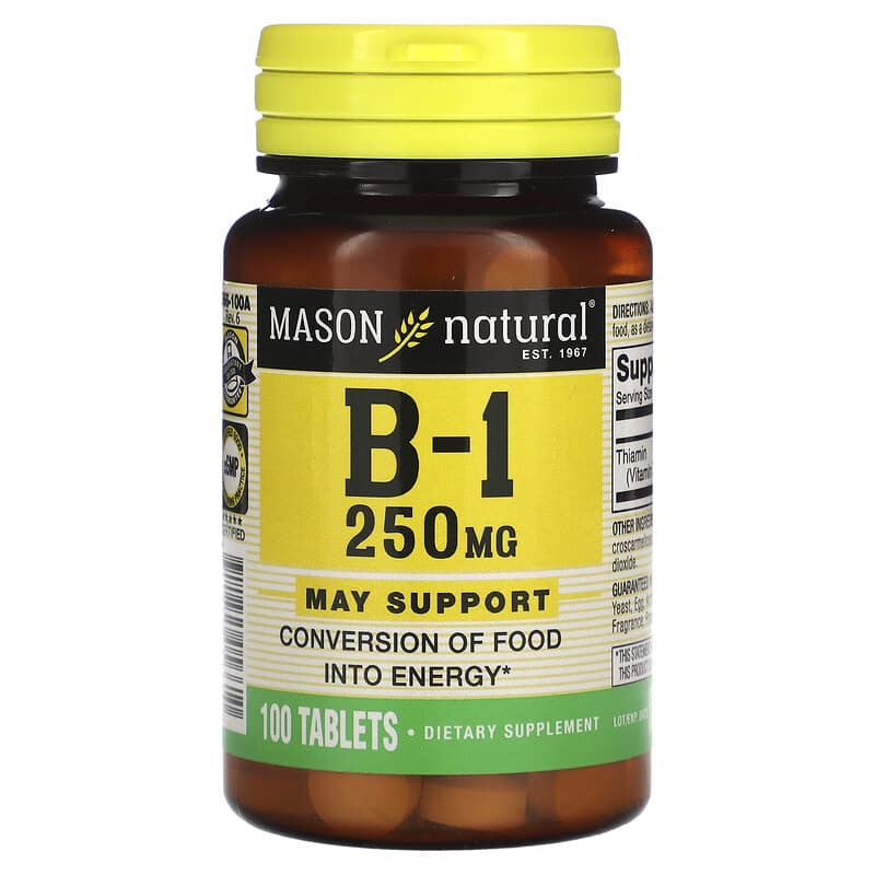 Mason Natural Vitamin B-1 250 mg 100 Tablets 311845056610