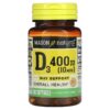 Mason Natural Vitamin D3 10 mcg (400 IU) 100 Softgels 311845118318