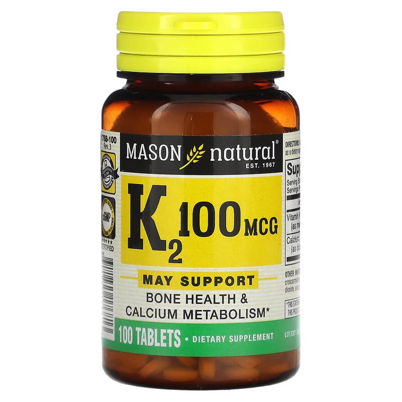 Mason Natural Vitamin K2 100 mcg 100 Tablets 311845176813