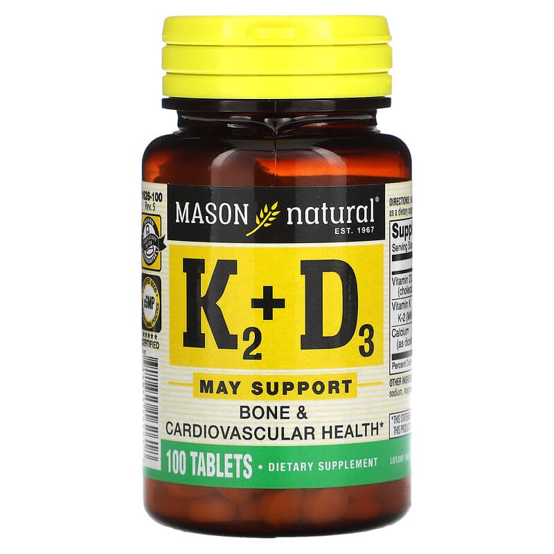 Mason Natural Vitamin K2 Plus Vitamin D3 100 Tablets 311845162618