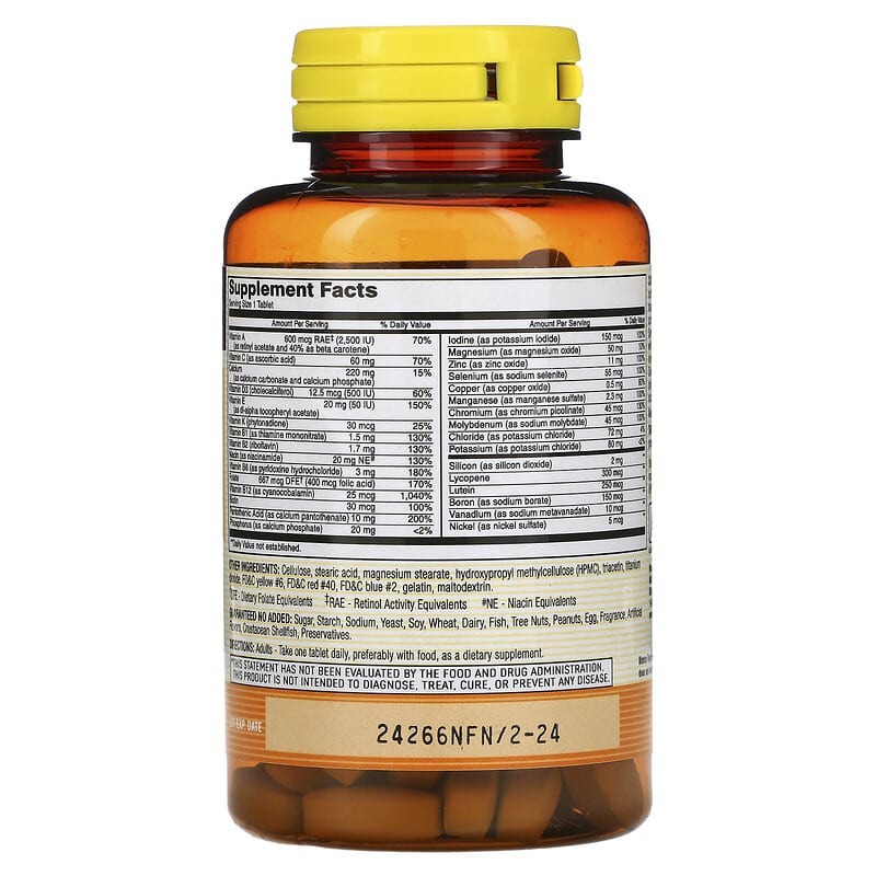 Mason Natural, Vitrum 50+ Adult-Multi, Iron Free, 100 Tablets 311845159717