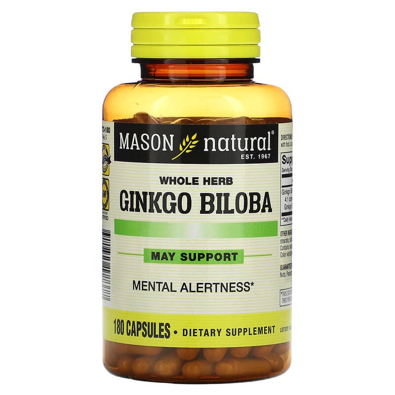 Mason Natural Whole Herb Ginkgo Biloba 180 Capsules 311845177377