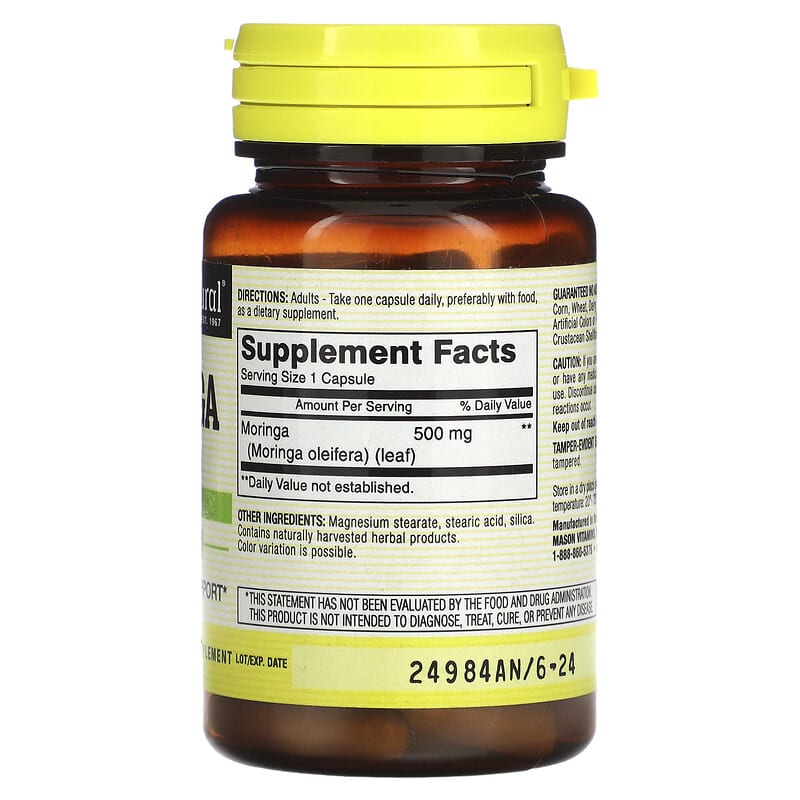 Mason Natural, Whole Herb Moringa, 500 mg, 60 Capsules 311845167750