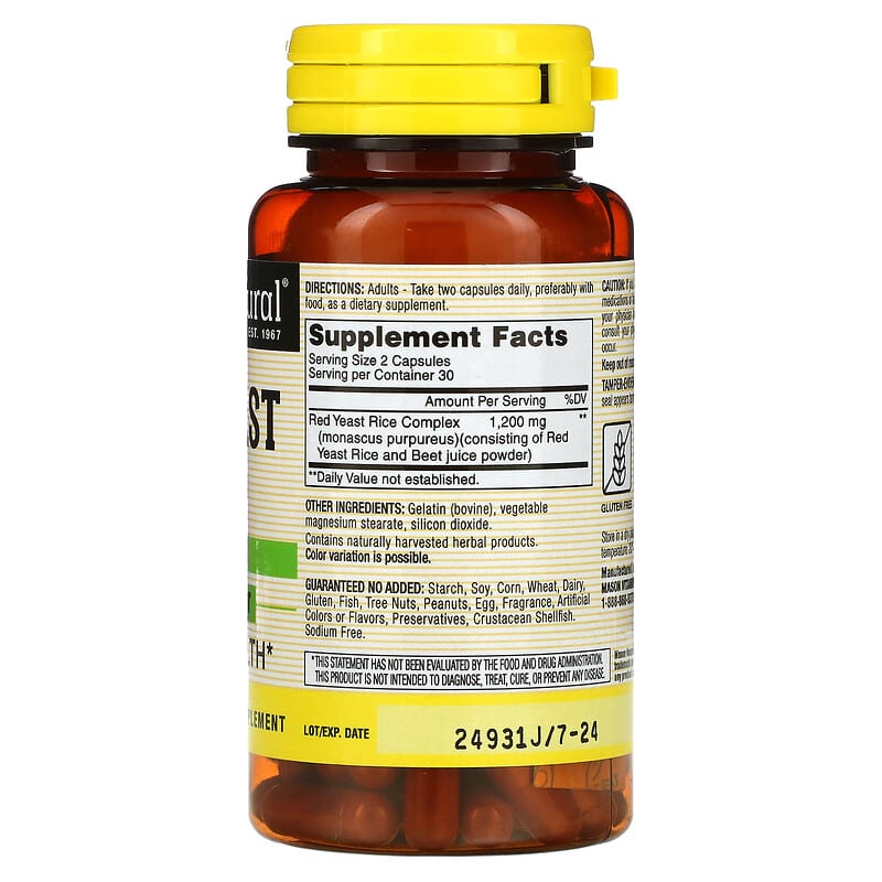 Mason Natural, Whole Herb Red Yeast Rice, 60 Capsules 311845146656