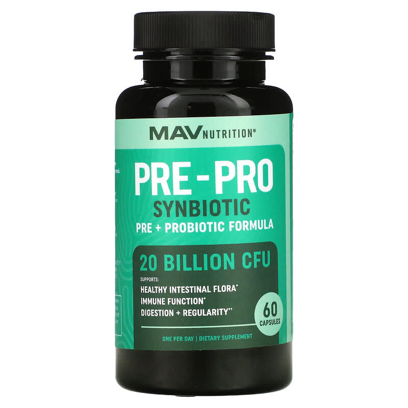 MAV Nutrition Pre-Pro Synbiotic Pre + Probiotic Formula 60 Capsules 850018273145