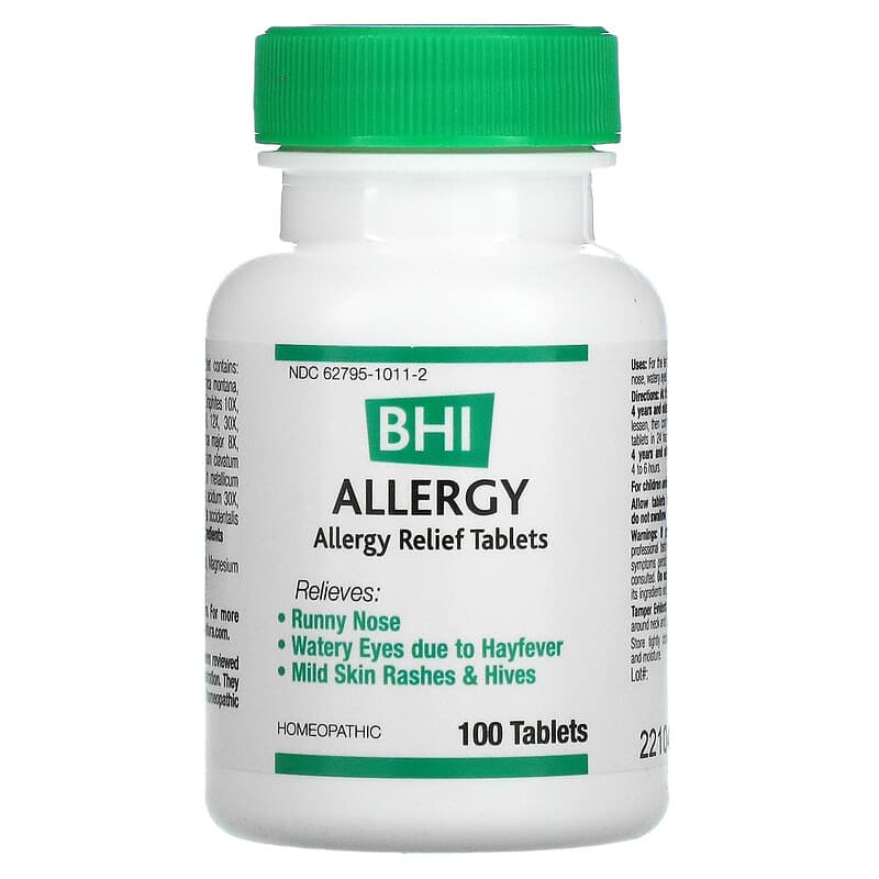 MediNatura, BHI, Allergy Relief, 100 Tablets 787647100019