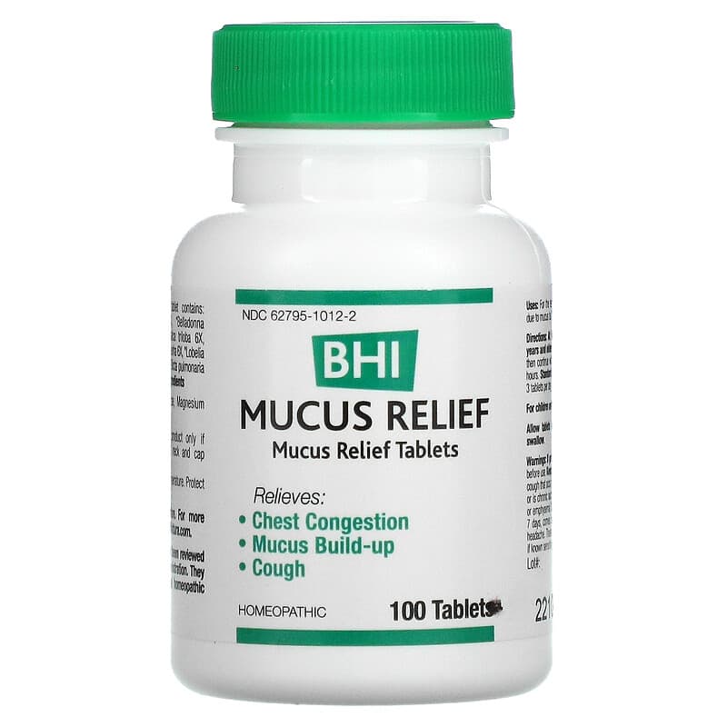 MediNatura, BHI, Mucus Relief, 100 Tablets 787647100088