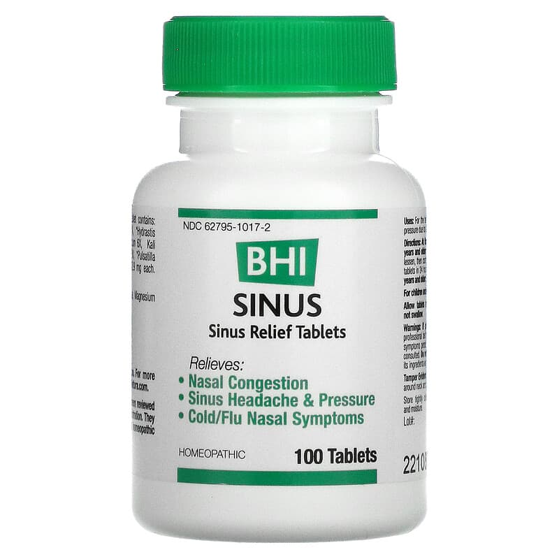 MediNatura, BHI, Sinus, 100 Tablets 787647100606