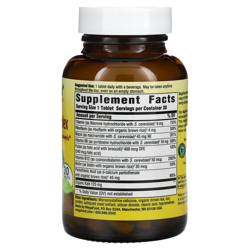 MegaFood, Balanced B Complex, 30 Tablets 51494101674