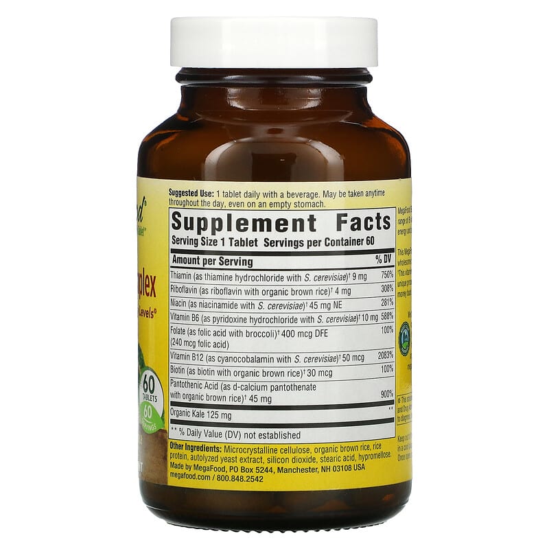 MegaFood, Balanced B Complex, 60 Tablets 51494101681