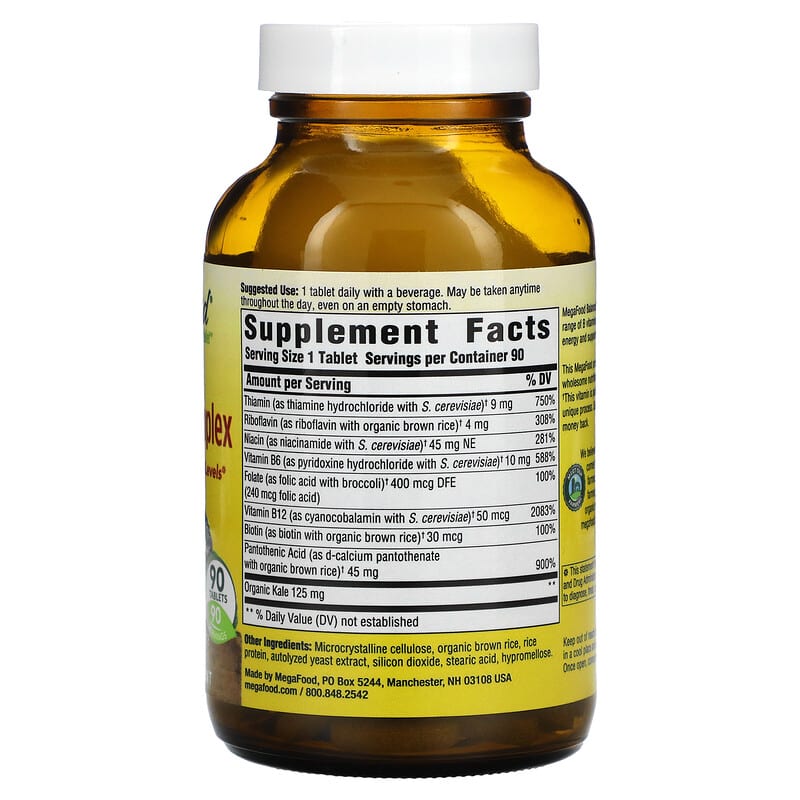 MegaFood, Balanced B Complex, 90 Tablets 51494101667