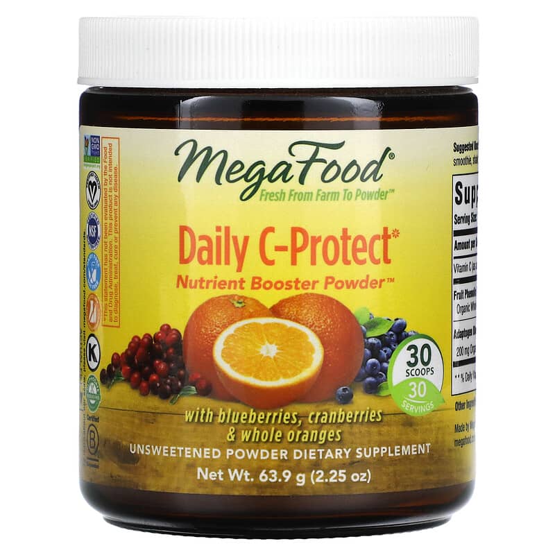 MegaFood Daily C-Protect Nutrient Booster Powder Unsweetened 2.25 oz (63.9 g) 51494601372