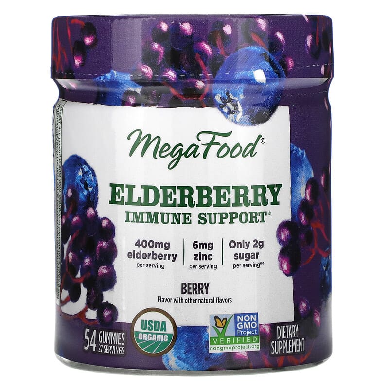 MegaFood Elderberry Immune Support Berry 54 Gummies 51494104149