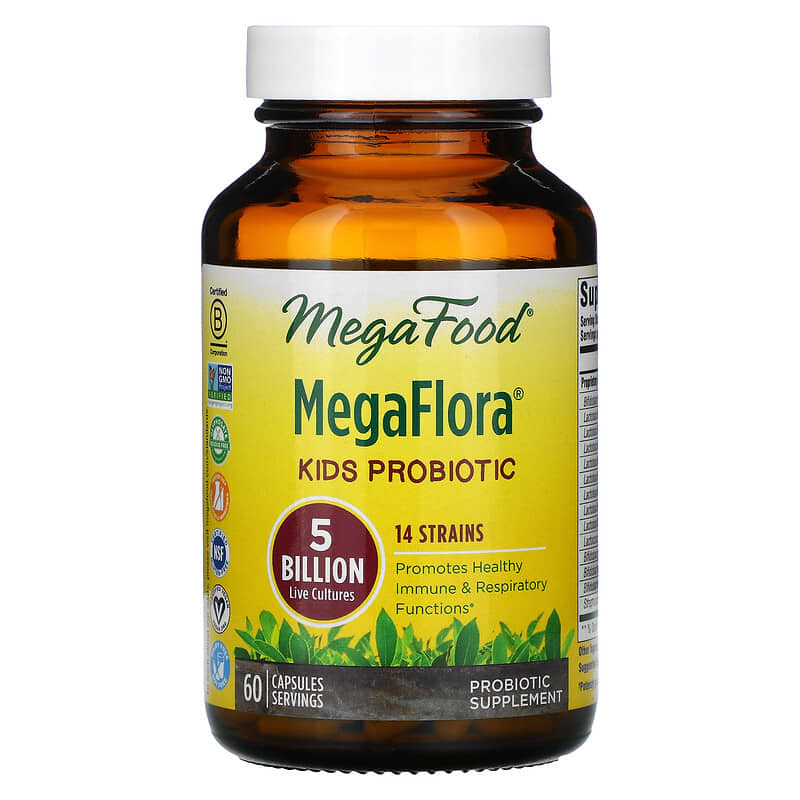 MegaFood Kids Probiotic MegaFlora 5 Billion CFU 60 Capsules 51494102152