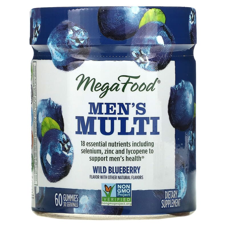 MegaFood Men's Multi Wild Blueberry 60 Gummies 51494104354
