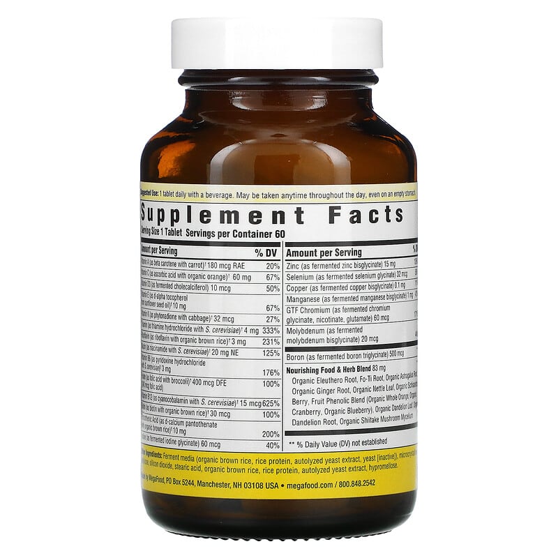 MegaFood, Men's One Daily, 60 Tablets 51494101070