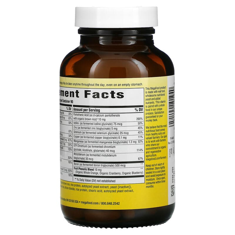 MegaFood, One Daily, Iron Free, 90 Tablets 51494101940