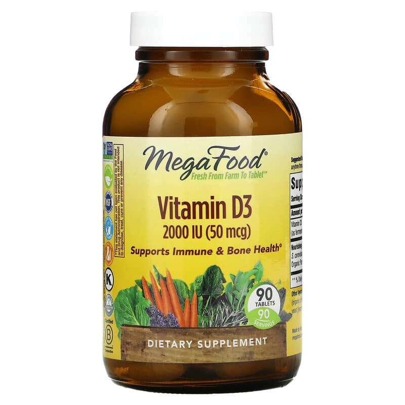 MegaFood Vitamin D3 2000 IU (50 mcg) 90 Tablets 51494102220