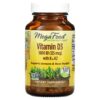 MegaFood Vitamin D3 with K & K2 5,000 IU (125 mcg) 120 Capsules 51494104415