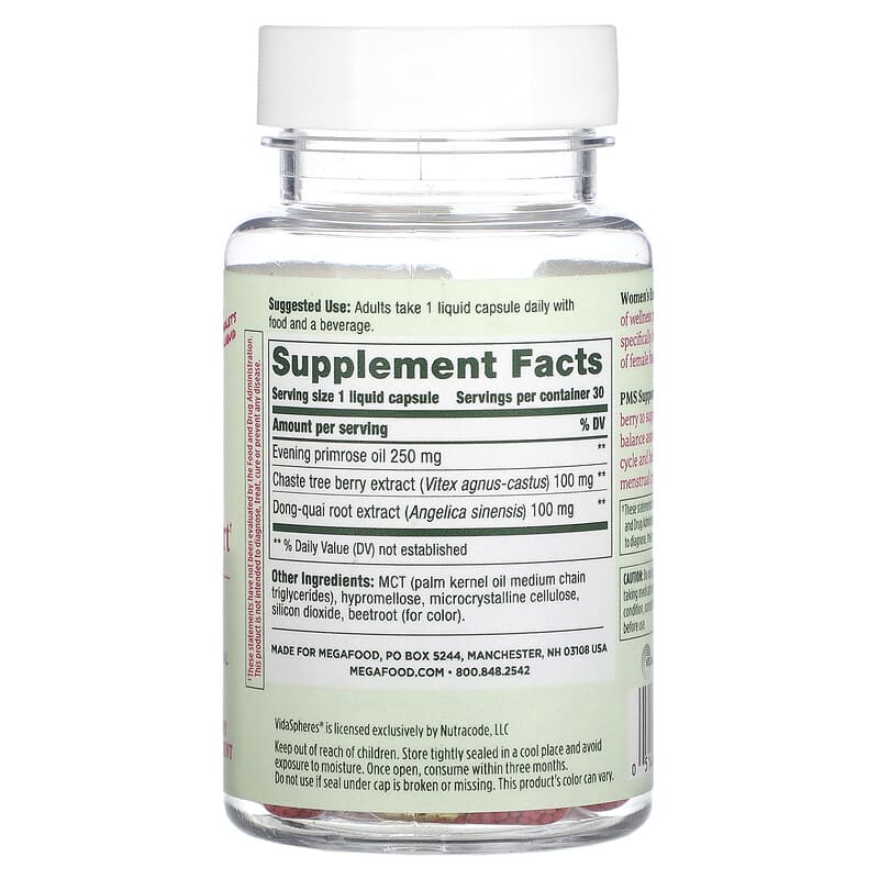 MegaFood, Women's Ensemble, PMS Support, 30 Capsules 51494105061