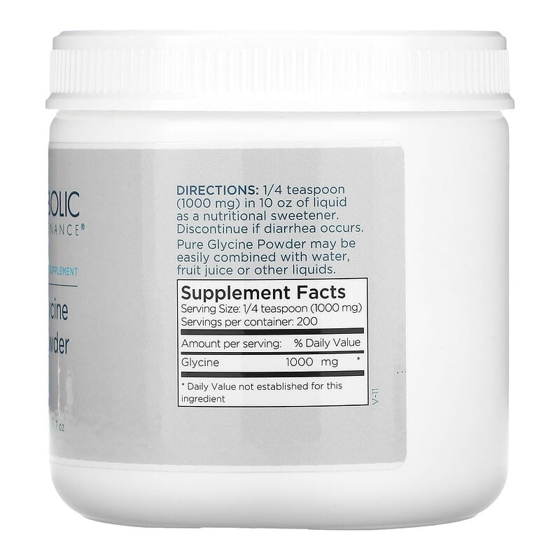 Metabolic Maintenance, Glycine Powder, 7 oz (200 g) 838287001201