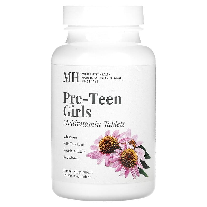 Michael's Naturopathic Pre-Teen Girls Multivitamin  120 Vegetarian Tablets 755929045013