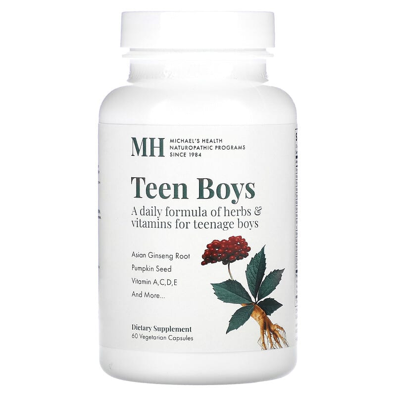 Michael's Naturopathic Teen Boys Herbs & Vitamins  60 Vegetarian Capsules 755929041107