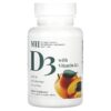 Michael's Naturopathic Vitamin D3 with Vitamin K2 Apricot 5,000 IU 90 Vegetarian Chewable Tablets 755929104031