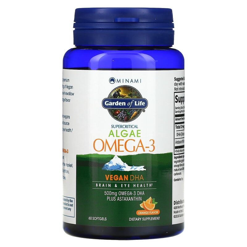 Minami Nutrition, Algae Omega-3, Orange , 60 Softgels 5425018610907