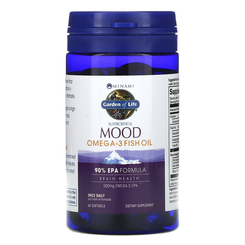 Minami Nutrition, Supercritical Mood Omega-3 Fish Oil, 500 mg, 60 Softgels 5425018610037
