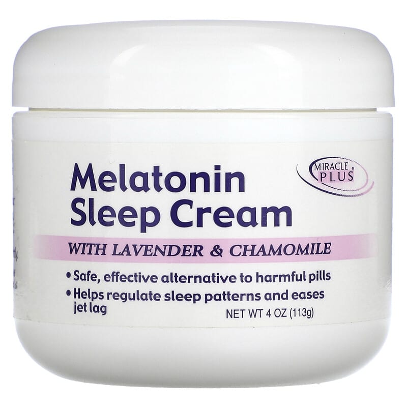 Miracle Plus Melatonin Sleep Cream With Lavender & Chamomile 4 oz (113 g) 819265006203
