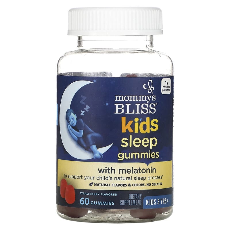 Mommy's Bliss Kids Sleep Gummies + Melatonin Kids 3 Years+ Strawberry 60 Gummies 679234071805