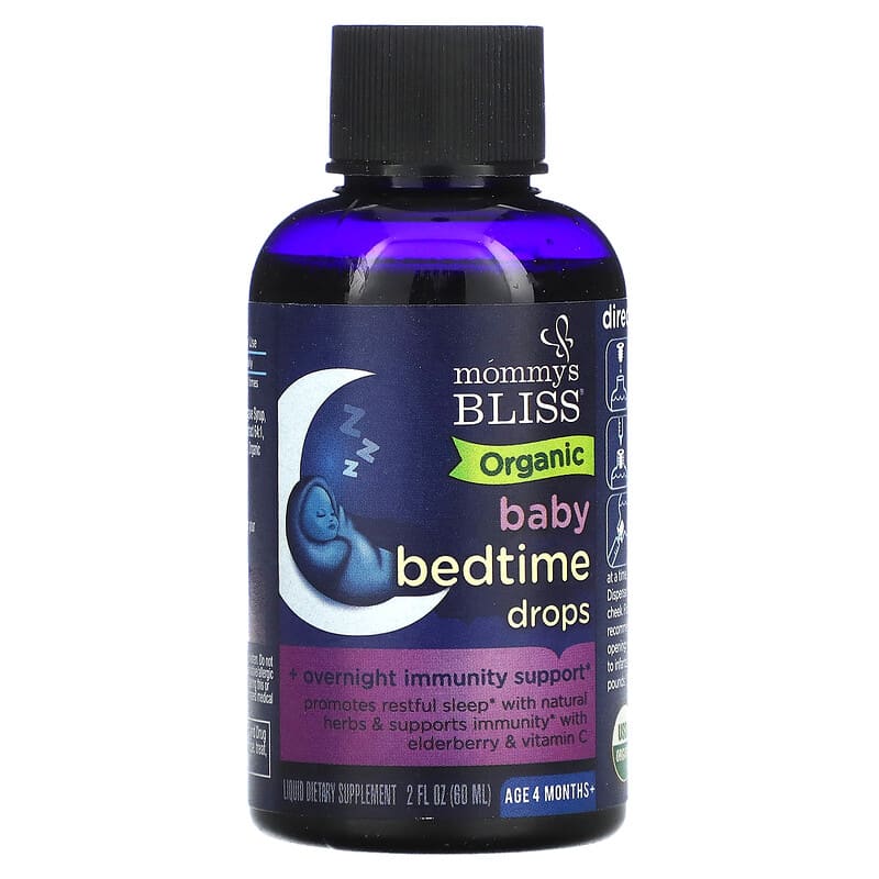 Mommy's Bliss, Organic Baby Bedtime Drops, Age 4 Months+, 2 fl oz (60 ml) 679234051814