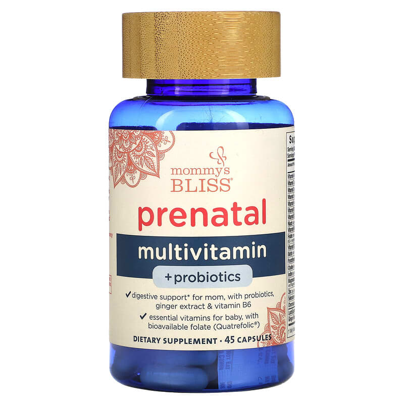 Mommy's Bliss Prenatal Multivitamin + Probiotics 45 Capsules 679234106231
