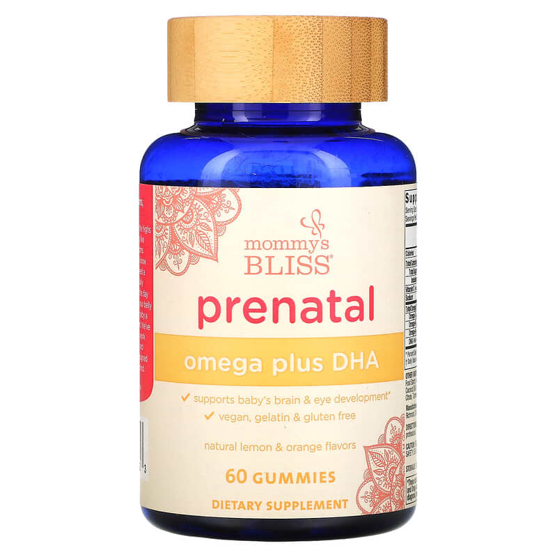 Mommy's Bliss Prenatal Omega Plus DHA Natural Lemon & Orange 60 Gummies 679234106323