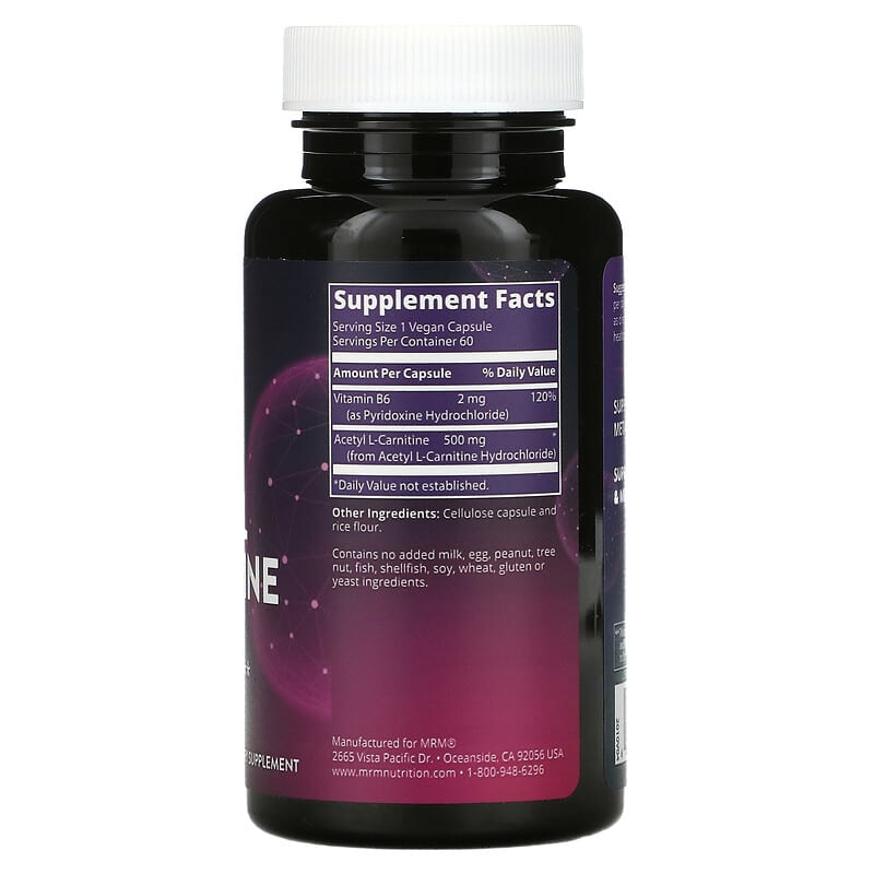 MRM Nutrition, Acetyl L-Carnitine, 60 Vegan Capsules 609492850034