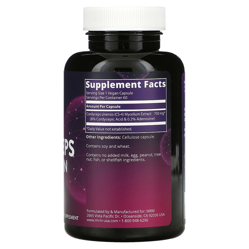 MRM Nutrition, Cordyceps CS-4 Strain, 60 Vegan Capsules 609492710307