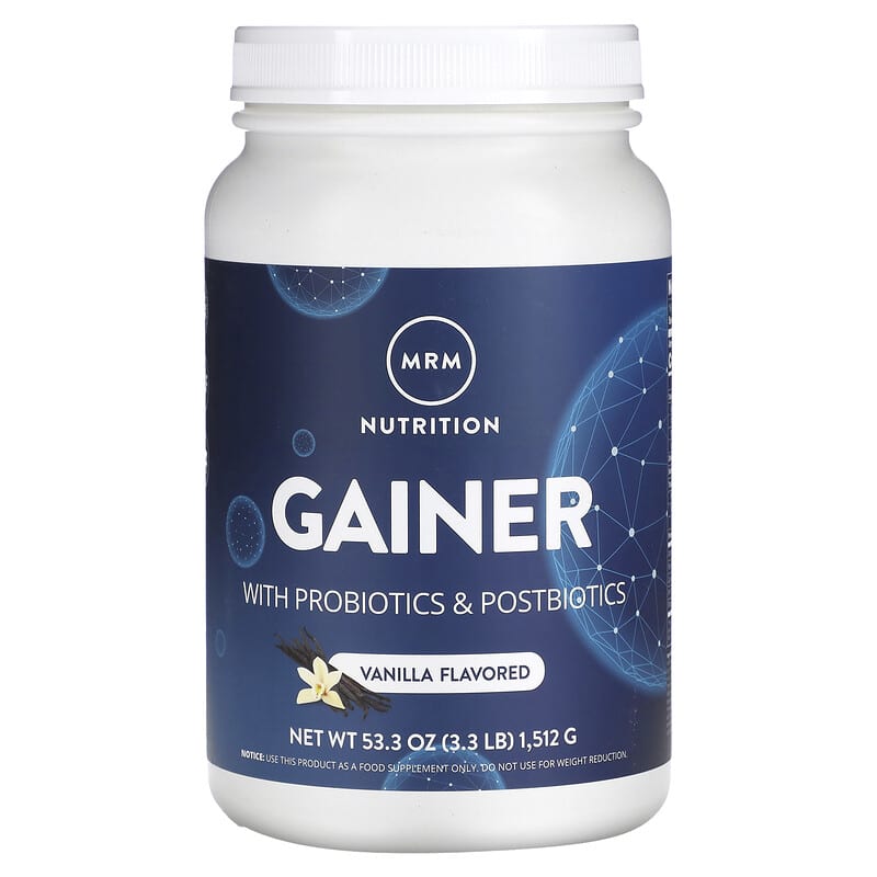 MRM Nutrition Gainer with Probiotics & Postbiotics Vanilla 3.3 lb (1,512 g) 609492730060