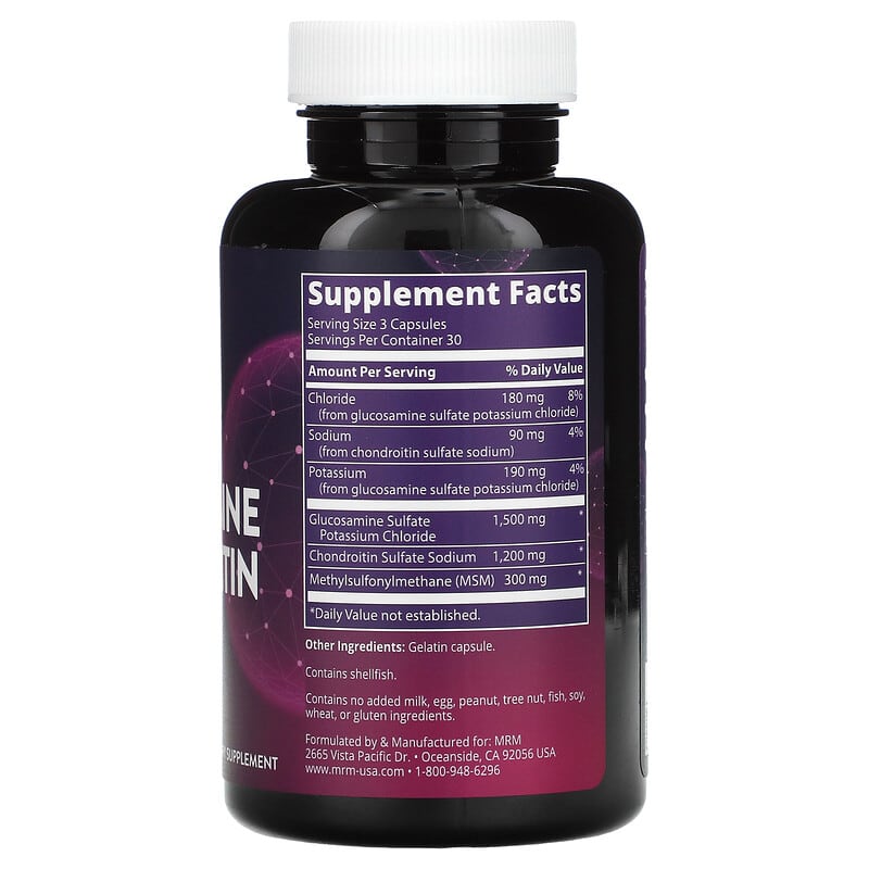 MRM Nutrition, Glucosamine Chondroitin MSM, 90 Capsules 609492211040