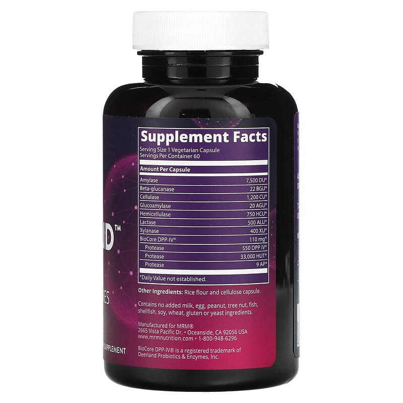 MRM Nutrition, Gluten Aid, 60 Vegetarian Capsules 609492310194