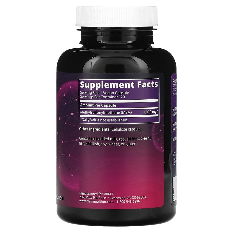 MRM Nutrition, MSM, 1,000 mg, 120 Vegan Capsules 609492220059