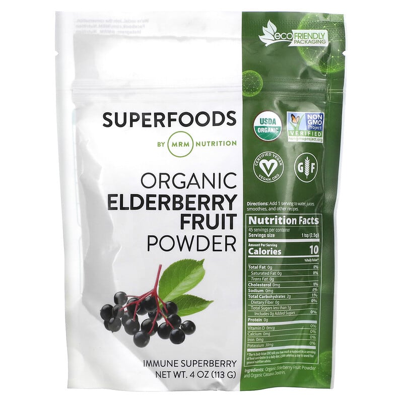 MRM Nutrition Organic Elderberry Fruit Powder 4 oz (113 g) 609492800398