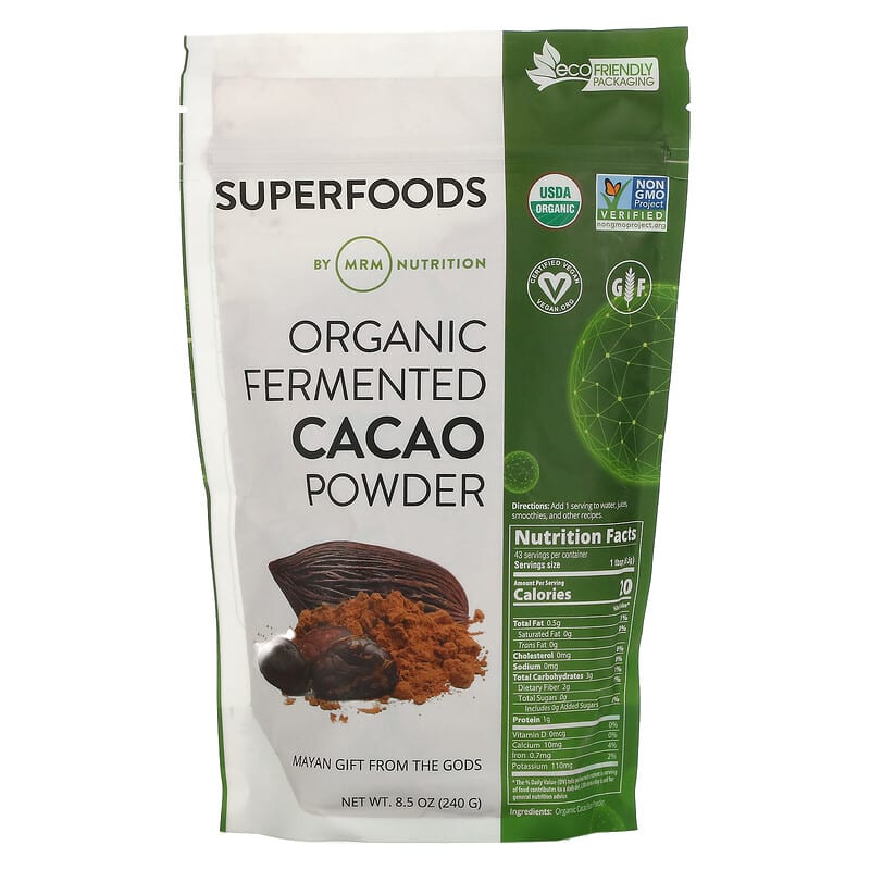 MRM Nutrition Organic Fermented Cacao Powder 8.5 oz (240 g) 609492800107