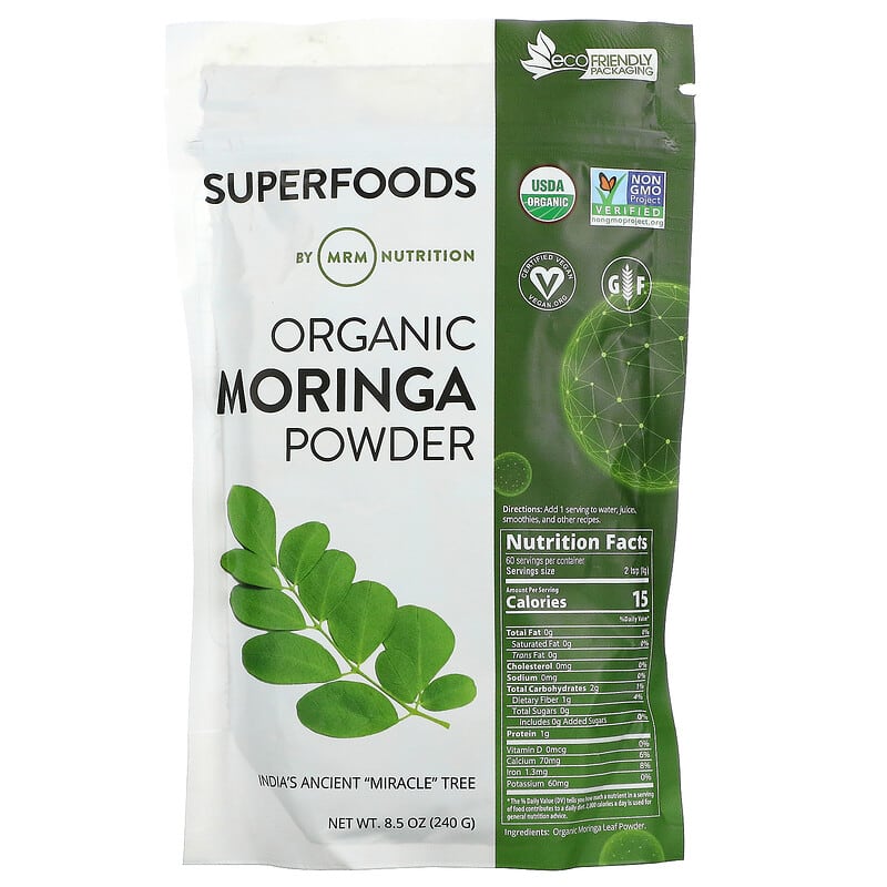 MRM Nutrition Organic Moringa Powder 8.5 oz (240 g) 609492800039