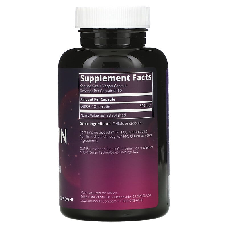 MRM Nutrition, Quercetin, 60 Vegan Capsules 609492540201