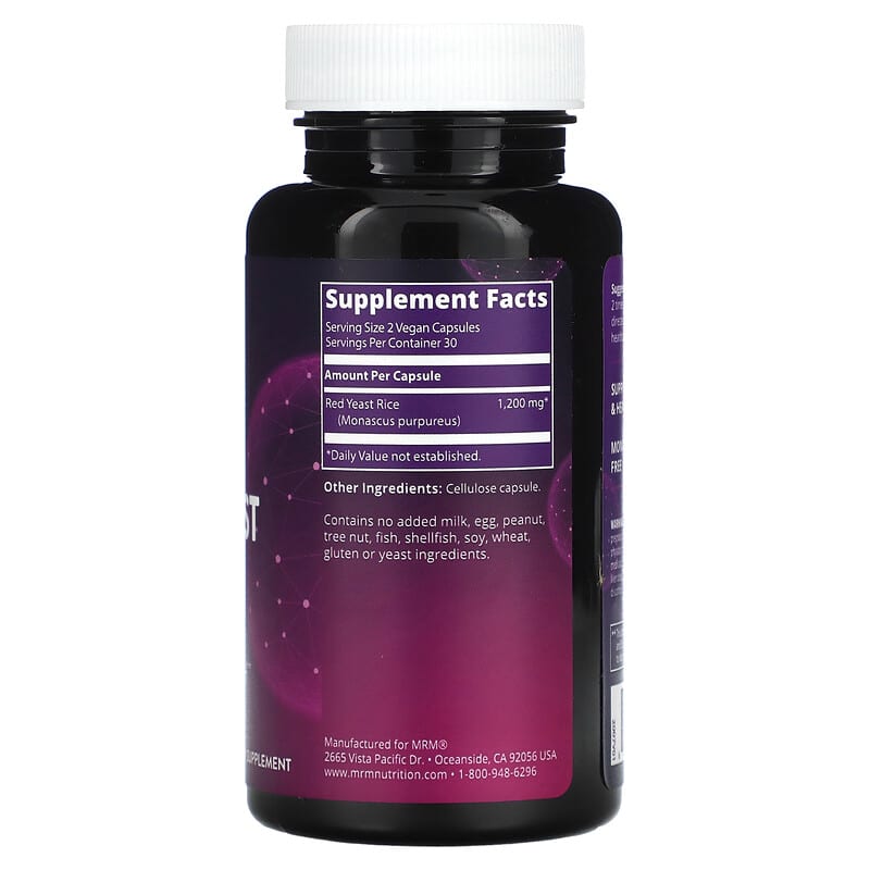 MRM Nutrition, Red Yeast Rice, 60 Vegan Capsules 609492550187