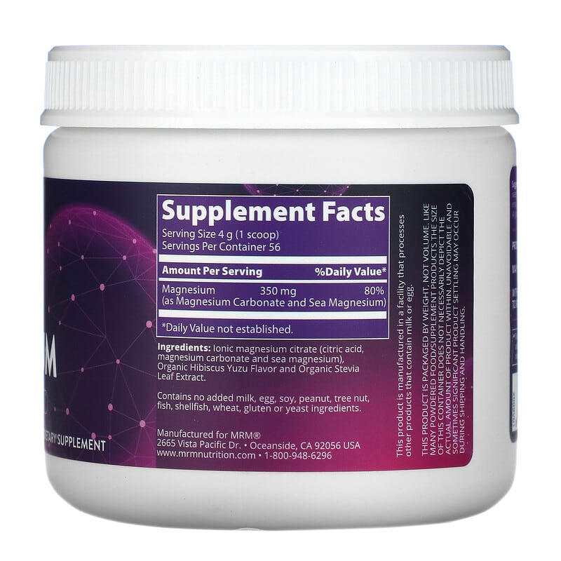 MRM Nutrition, Relax-All Magnesium, Hibiscus Infused Yuzu, 8 oz (226 g) 609492300522
