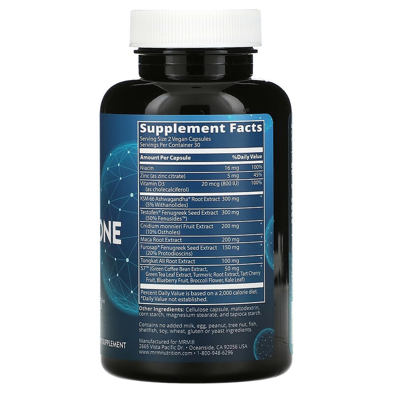 MRM Nutrition, Testosterone Again, Energy & Libido, 60 Vegan Capsules 609492710079