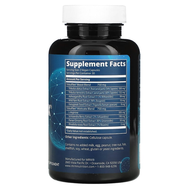MRM Nutrition, TribuPlex 750, 60 Vegan Capsules 609492710116